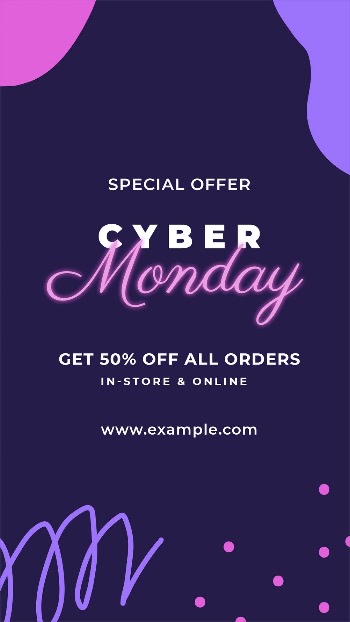 Cyber Monday sale template, neon | Free PSD Template - rawpixel