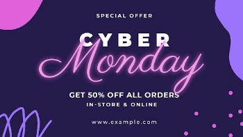 Cyber Monday sale template, neon | Free Vector Template - rawpixel
