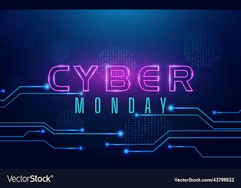cyber monday text neon effect