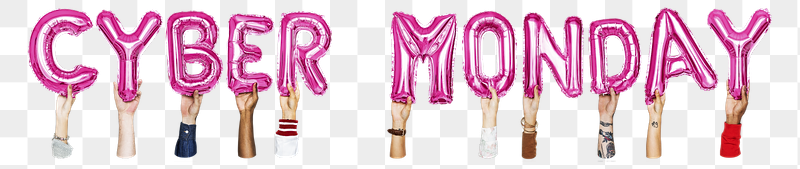 Cyber Monday word png, hands | Free PNG - rawpixel
