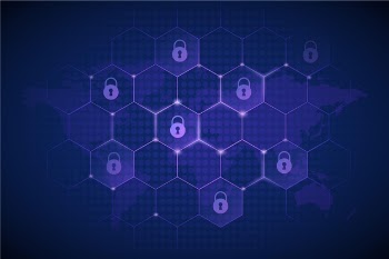 Cyber security background with futuristic elements Free Vector