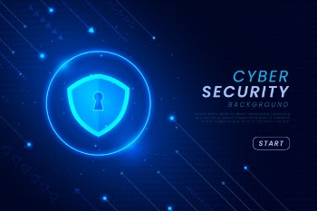 Cyber security background with shiny elements Free Vector