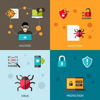 Cyber virus set Free Vector