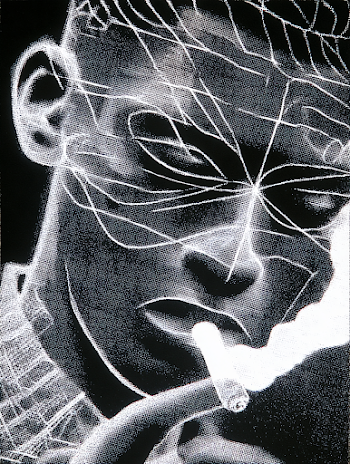 Cyberpunk Portrait of an African Man Smoking