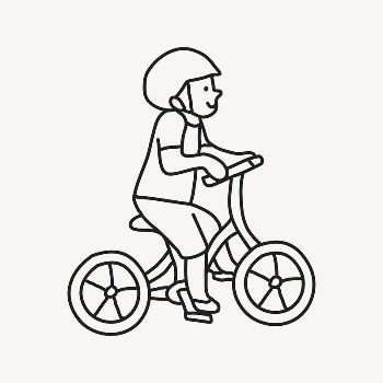 Cycling boy doodle clipart, bicycle | Free Vector Illustration - rawpixel