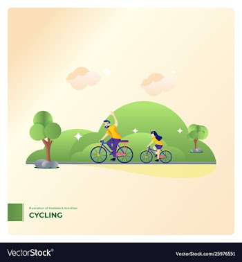 Cycling in park vector image