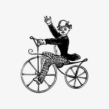 Cyclist clipart, drawing illustration vector. | Free Vector Illustration - rawpixel