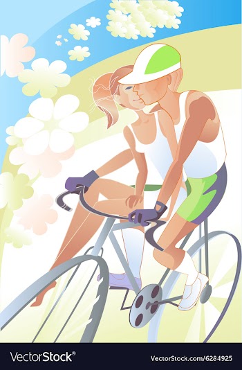Cyclist girl vector image