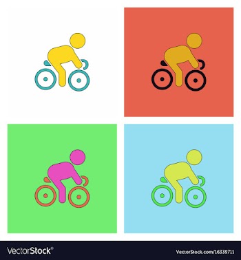 Cyclist on bicycle riding bicycle outdoors at vector image