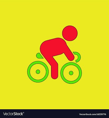 Cyclist on bicycle riding bicycle outdoors at vector image