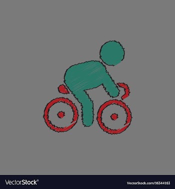 Cyclist on bicycle riding bicycle outdoors at vector image