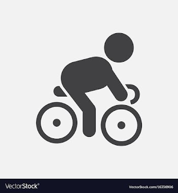 Cyclist on bicycle riding bicycle outdoors at vector image