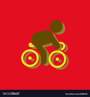 Cyclist on bicycle riding bicycle outdoors at vector image