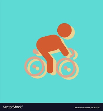 Cyclist on bicycle riding bicycle outdoors at vector image