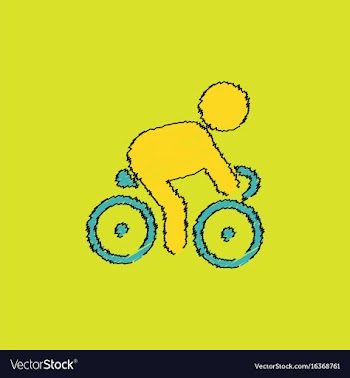 Cyclist on bicycle riding bicycle outdoors at vector image