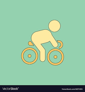 Cyclist on bicycle riding bicycle outdoors at vector image