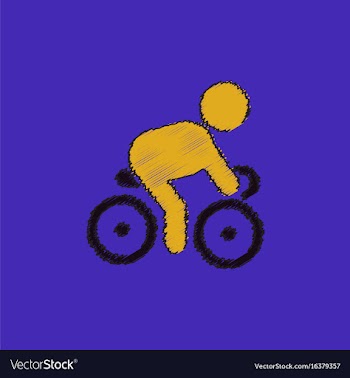Cyclist on bicycle riding bicycle outdoors at vector image