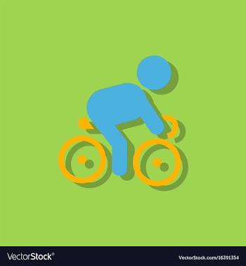 Cyclist on bicycle riding bicycle outdoors at vector image