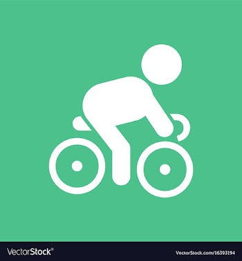 Cyclist on bicycle riding bicycle outdoors at vector image