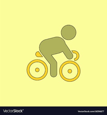 Cyclist on bicycle riding bicycle outdoors at vector image