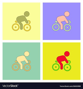 Cyclist on bicycle riding bicycle outdoors at vector image