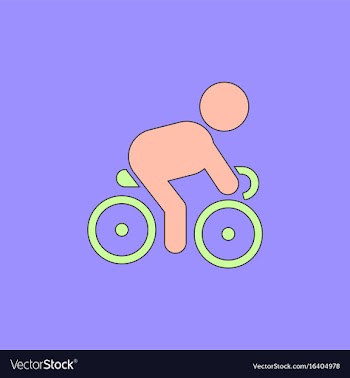 Cyclist on bicycle riding bicycle outdoors at vector image