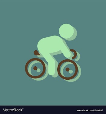 Cyclist on bicycle riding bicycle outdoors at vector image