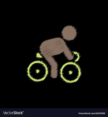 Cyclist on bicycle riding bicycle outdoors at vector image
