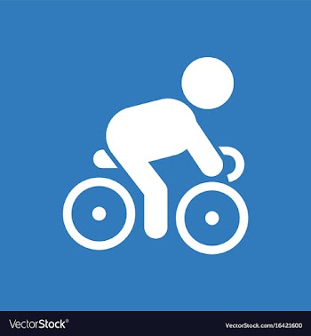 Cyclist on bicycle riding bicycle outdoors at vector image