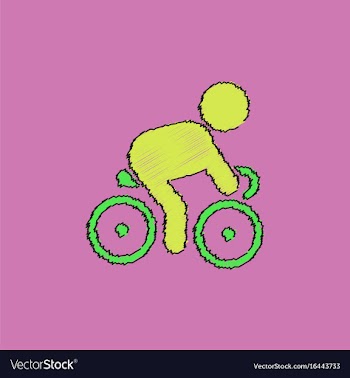 Cyclist on bicycle riding bicycle outdoors at vector image