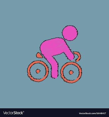 Cyclist on bicycle riding bicycle outdoors at vector image