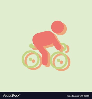 Cyclist on bicycle riding bicycle outdoors at vector image