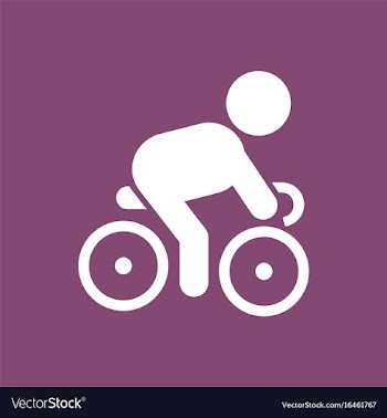 Cyclist on bicycle riding bicycle outdoors at vector image