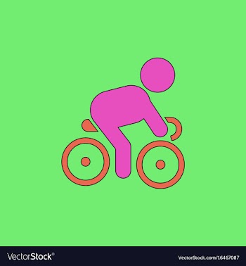 Cyclist on bicycle riding bicycle outdoors at vector image
