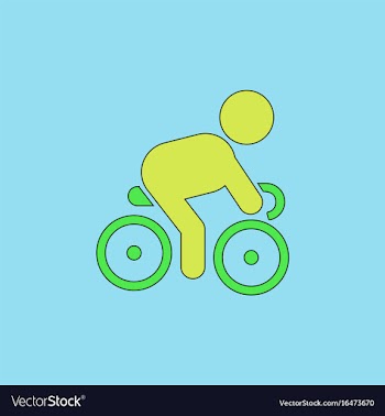 Cyclist on bicycle riding bicycle outdoors at vector image