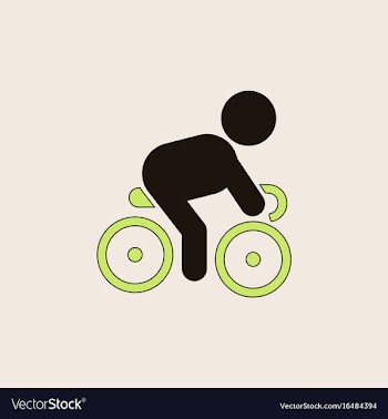 Cyclist on bicycle riding bicycle outdoors at vector image