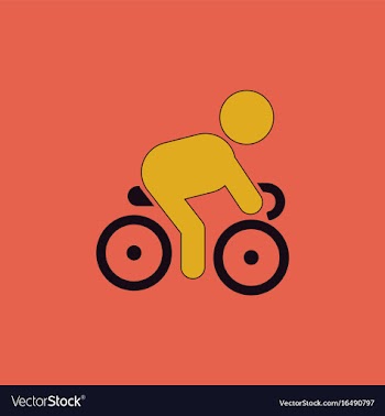 Cyclist on bicycle riding bicycle outdoors at vector image