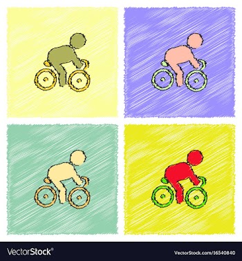 Cyclist on bicycle riding bicycle outdoors at vector image