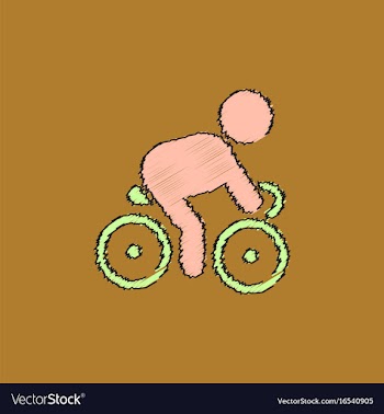 Cyclist on bicycle riding bicycle outdoors at vector image