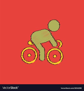 Cyclist on bicycle riding bicycle outdoors at vector image