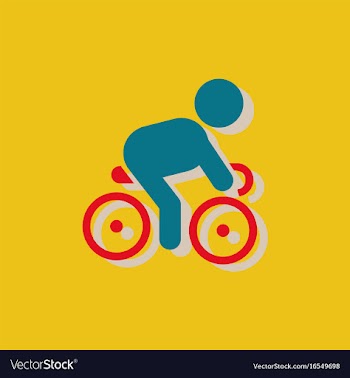 Cyclist on bicycle riding bicycle outdoors at vector image