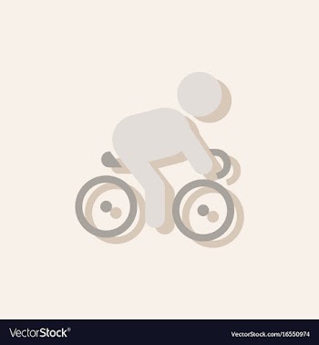 Cyclist on bicycle riding bicycle outdoors at vector image