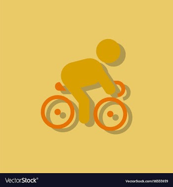 Cyclist on bicycle riding bicycle outdoors at vector image
