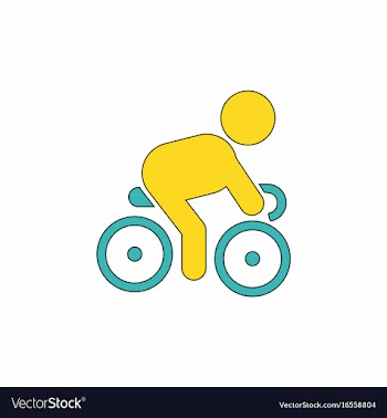 Cyclist on bicycle riding bicycle outdoors at vector image