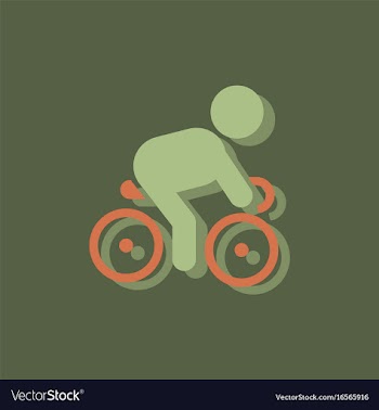 Cyclist on bicycle riding bicycle outdoors at vector image
