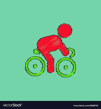 Cyclist on bicycle riding bicycle outdoors at vector image
