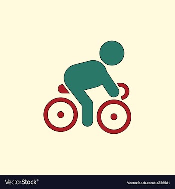 Cyclist on bicycle riding bicycle outdoors at vector image