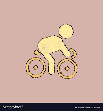 Cyclist on bicycle riding bicycle outdoors at vector image
