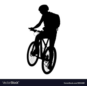 Cyclist silhouette scene vector image