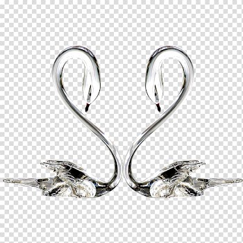 Cygnini Wedding Gift, Silver Swan Decoration transparent background PNG clipart